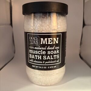 Dead Sea Collection Men's Muscle Soak Bath Salts Aloe Vera‎ Patchouli 34.2oz